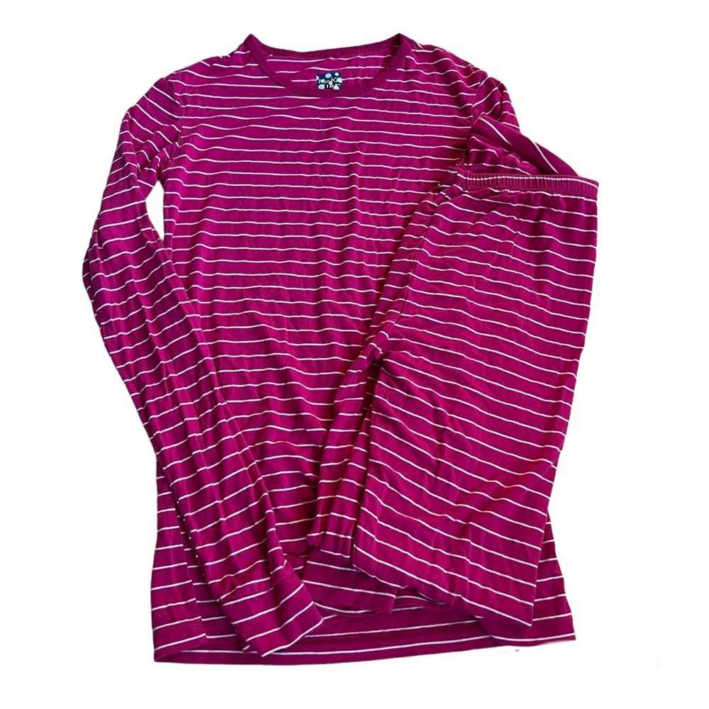 Kickee Pants Pink Striped Kids Pajama Set